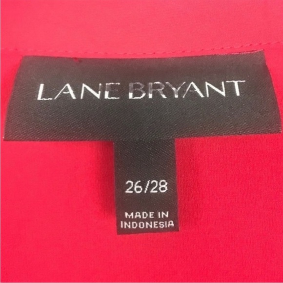 NWOT 26/28 Lane Bryant Red Button Front Long Sleeve Blouse - Picture 2 of 10